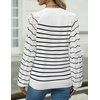 Zeagoo Womens Sweaters 2026 Long Sleeve Crew Neck Lightweight Pullover Knitted Cute Fall Fashion Tops(Stripe White)