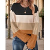 Zeagoo Womens Sweaters 2026 Long Sleeve Crew Neck Lightweight Pullover Knitted Cute Fall Fashion Tops(Z1 Brown)