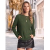 Zeagoo Womens Sweaters Crewneck Long Sleeve Soft Casual Knit Pullover Tops(Army Green)