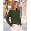 Zeagoo Womens Sweaters Crewneck Long Sleeve Soft Casual Knit Pullover Tops(Army Green)
