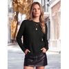 Zeagoo Womens Sweaters Crewneck Long Sleeve Soft Casual Knit Pullover Tops(Black)