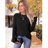 Zeagoo Womens Sweaters Crewneck Long Sleeve Soft Casual Knit Pullover Tops(Black)