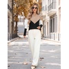Zeagoo Womens Sweaters Crewneck Long Sleeve Soft Casual Knit Pullover Tops(Colorblock Khaki)