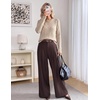 Zeagoo Womens Sweaters Crewneck Long Sleeve Soft Casual Knit Pullover Tops(Dark Apricot)