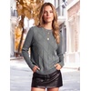 Zeagoo Womens Sweaters Crewneck Long Sleeve Soft Casual Knit Pullover Tops(Gray)