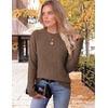 Zeagoo Womens Sweaters Crewneck Long Sleeve Soft Casual Knit Pullover Tops(Nutmeg)