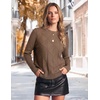 Zeagoo Womens Sweaters Crewneck Long Sleeve Soft Casual Knit Pullover Tops(Nutmeg)