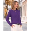 Zeagoo Womens Sweaters Crewneck Long Sleeve Soft Casual Knit Pullover Tops(Purple)