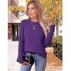 Zeagoo Womens Sweaters Crewneck Long Sleeve Soft Casual Knit Pullover Tops(Purple)