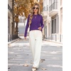Zeagoo Womens Sweaters Crewneck Long Sleeve Soft Casual Knit Pullover Tops(Purple)