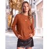 Zeagoo Womens Sweaters Crewneck Long Sleeve Soft Casual Knit Pullover Tops(Rust Red)