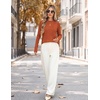 Zeagoo Womens Sweaters Crewneck Long Sleeve Soft Casual Knit Pullover Tops(Rust Red)