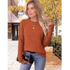 Zeagoo Womens Sweaters Crewneck Long Sleeve Soft Casual Knit Pullover Tops(Rust Red)