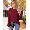 Zeagoo Womens Sweaters Crewneck Long Sleeve Soft Casual Knit Pullover Tops(Wine Red)