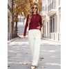 Zeagoo Womens Sweaters Crewneck Long Sleeve Soft Casual Knit Pullover Tops(Wine Red)