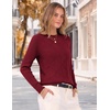 Zeagoo Womens Sweaters Crewneck Long Sleeve Soft Casual Knit Pullover Tops(Wine Red)