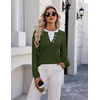 Zeagoo Women’s Sweaters Long Sleeve Crew Neck Pullover Tops Dressy Outfits(Army Green)