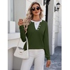 Zeagoo Women’s Sweaters Long Sleeve Crew Neck Pullover Tops Dressy Outfits(Army Green)