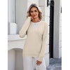 Zeagoo Women’s Sweaters Long Sleeve Crew Neck Pullover Tops Dressy Outfits(Beige)