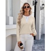 Zeagoo Women’s Sweaters Long Sleeve Crew Neck Pullover Tops Dressy Outfits(Beige)