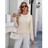 Zeagoo Women’s Sweaters Long Sleeve Crew Neck Pullover Tops Dressy Outfits(Beige)