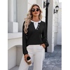 Zeagoo Women’s Sweaters Long Sleeve Crew Neck Pullover Tops Dressy Outfits(Black)