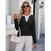 Zeagoo Women’s Sweaters Long Sleeve Crew Neck Pullover Tops Dressy Outfits(Black)