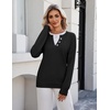 Zeagoo Women’s Sweaters Long Sleeve Crew Neck Pullover Tops Dressy Outfits(Black)