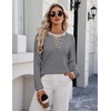 Zeagoo Women’s Sweaters Long Sleeve Crew Neck Pullover Tops Dressy Outfits(Grey)