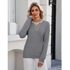 Zeagoo Women’s Sweaters Long Sleeve Crew Neck Pullover Tops Dressy Outfits(Grey)