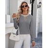 Zeagoo Women’s Sweaters Long Sleeve Crew Neck Pullover Tops Dressy Outfits(Grey)