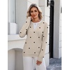Zeagoo Women’s Sweaters Long Sleeve Crew Neck Pullover Tops Dressy Outfits(Jh442- Polka Dot)