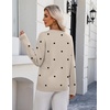 Zeagoo Women’s Sweaters Long Sleeve Crew Neck Pullover Tops Dressy Outfits(Jh442- Polka Dot)