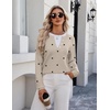 Zeagoo Women’s Sweaters Long Sleeve Crew Neck Pullover Tops Dressy Outfits(Jh442- Polka Dot)
