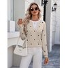 Zeagoo Women’s Sweaters Long Sleeve Crew Neck Pullover Tops Dressy Outfits(Jh442- Polka Dot)