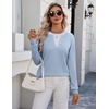 Zeagoo Women’s Sweaters Long Sleeve Crew Neck Pullover Tops Dressy Outfits(Light Blue)