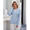Zeagoo Women’s Sweaters Long Sleeve Crew Neck Pullover Tops Dressy Outfits(Light Blue)