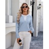 Zeagoo Women’s Sweaters Long Sleeve Crew Neck Pullover Tops Dressy Outfits(Light Blue)
