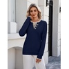 Zeagoo Women’s Sweaters Long Sleeve Crew Neck Pullover Tops Dressy Outfits(Navy Blue)