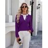 Zeagoo Women’s Sweaters Long Sleeve Crew Neck Pullover Tops Dressy Outfits(Purple)