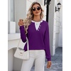 Zeagoo Women’s Sweaters Long Sleeve Crew Neck Pullover Tops Dressy Outfits(Purple)