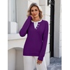 Zeagoo Women’s Sweaters Long Sleeve Crew Neck Pullover Tops Dressy Outfits(Purple)