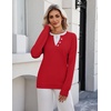 Zeagoo Women’s Sweaters Long Sleeve Crew Neck Pullover Tops Dressy Outfits(Red)