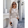 Zeagoo Women’s Sweaters Long Sleeve Crew Neck Pullover Tops Dressy Outfits(Sf175- Flower)