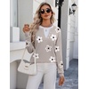 Zeagoo Women’s Sweaters Long Sleeve Crew Neck Pullover Tops Dressy Outfits(Sf175- Flower)