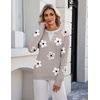 Zeagoo Women’s Sweaters Long Sleeve Crew Neck Pullover Tops Dressy Outfits(Sf175- Flower)