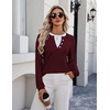 Zeagoo Women’s Sweaters Long Sleeve Crew Neck Pullover Tops Dressy Outfits(Wine Red)