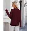 Zeagoo Women’s Sweaters Long Sleeve Crew Neck Pullover Tops Dressy Outfits(Wine Red)
