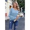 Zeagoo Womens Sweaters Off The Shoulder Crochet Dressy Casual Outfits(A-baby Blue)