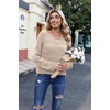 Zeagoo Womens Sweaters Off The Shoulder Crochet Dressy Casual Outfits(A-dark Apricot)
